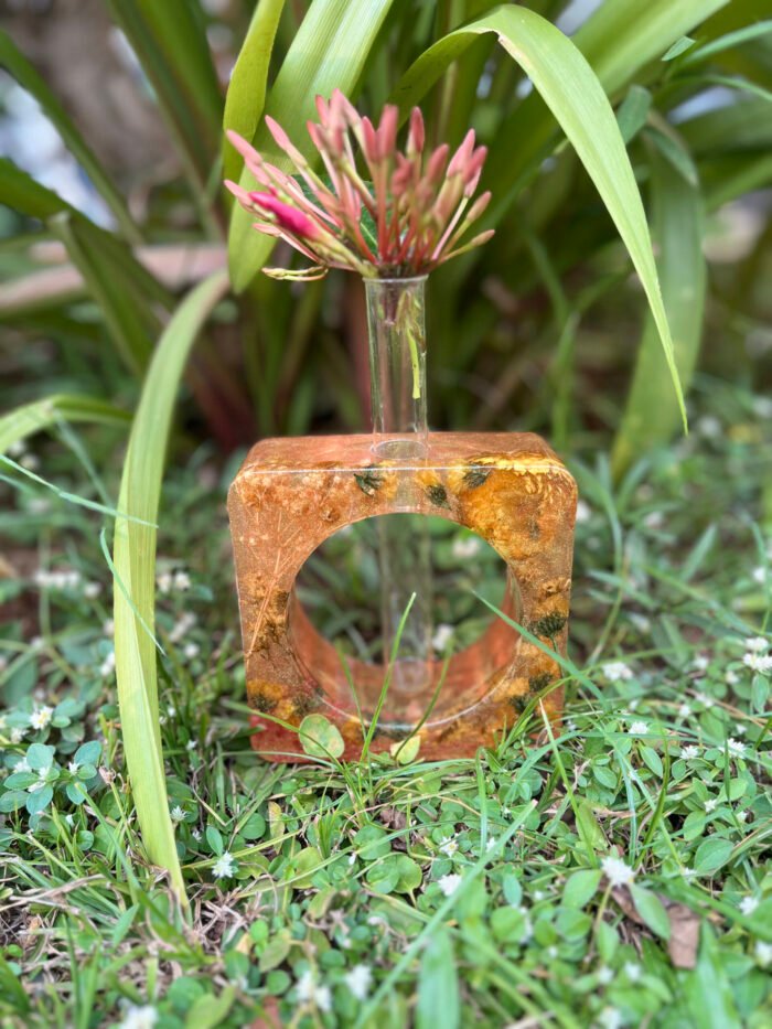 Misa Hollow Cornus Vase- Golden Yellow, Dried Natural Flowers - Image 2