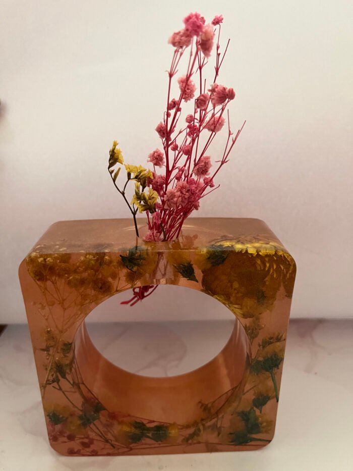 Misa Hollow Cornus Vase- Golden Yellow, Dried Natural Flowers - Image 3
