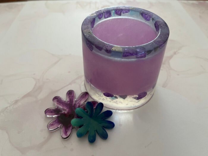 Misa Allium Bowl- Shimmer Purple, Amethyst Stones - Image 2