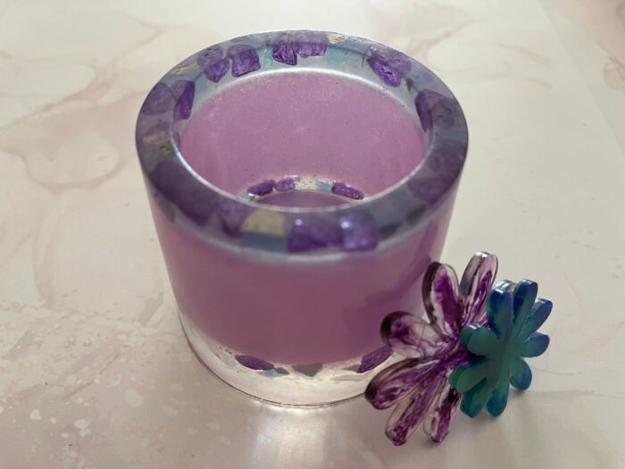 Misa Allium Bowl- Shimmer Purple, Amethyst Stones - Image 3