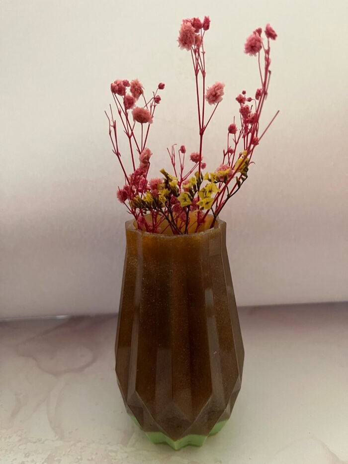 Misa Bud Vase- Golden & Green