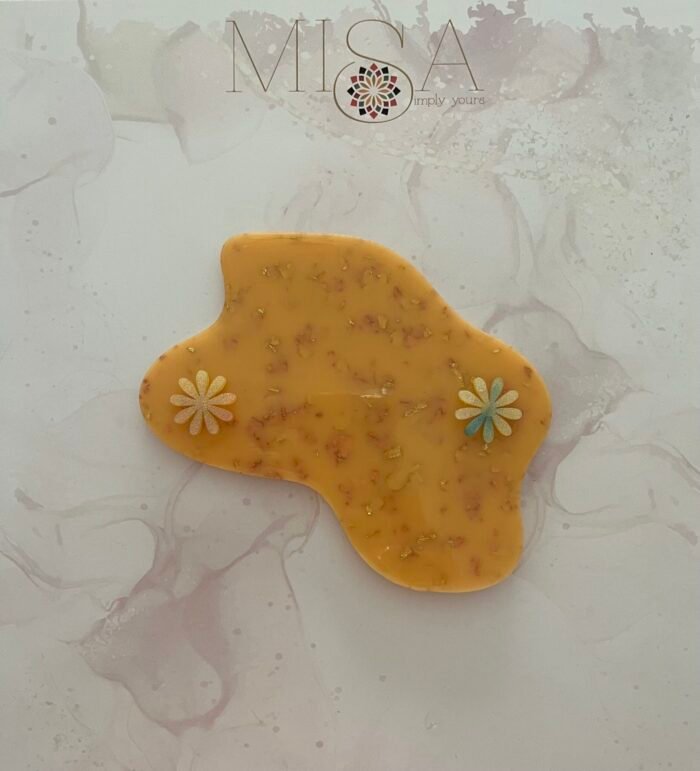 Misa Paint Palette Small- Mustard, Resin flowers