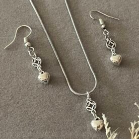 Misa Groovy Heart Charm Necklace & Earrings Set 3 IMG 3442 scaled 1