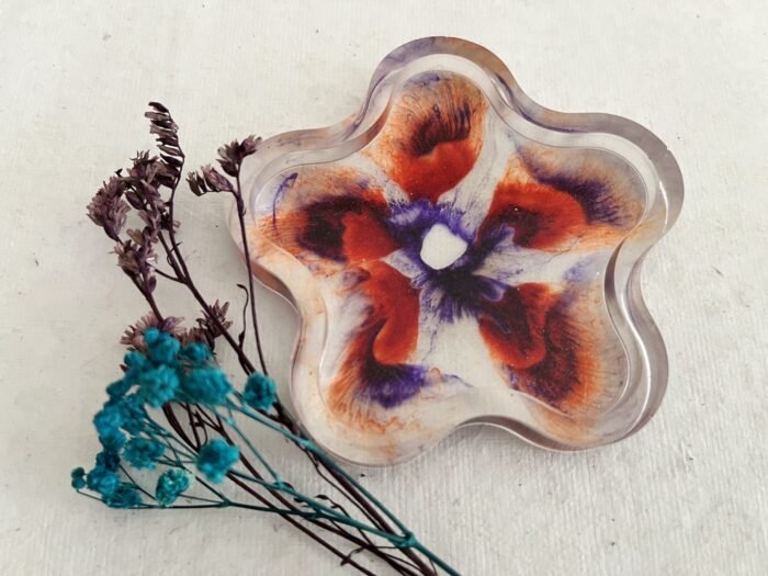 Misa Flora Coaster- Violet & Vermilion