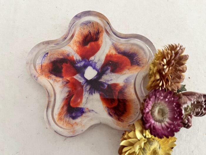Misa Flora Coaster- Violet & Vermilion - Image 3