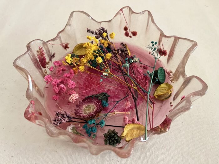 Misa Bohemian Bowl- Pink with Flowers - Image 2