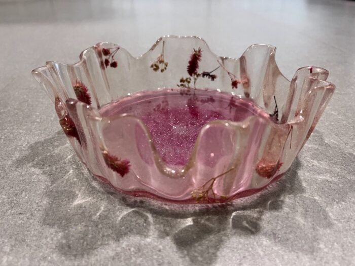 Misa Bohemian Bowl- Pink with Flowers