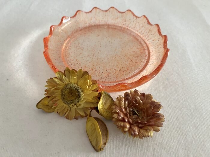 Misa Allium Trinket Dish- Orange with Glitter - Image 2