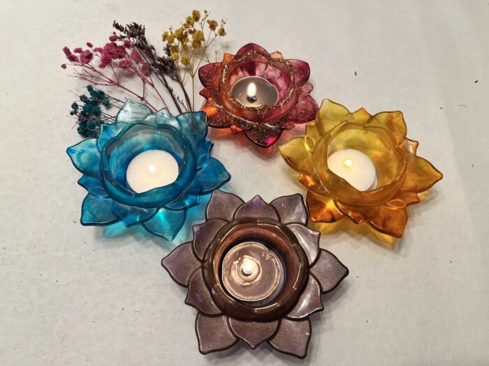 Misa Lotus Allure T-lite Candle Rest (Small)- Dark purple - Image 2