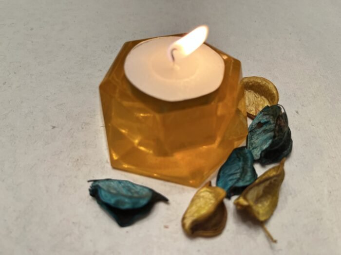Misa Mandarin T-lite Candle Rest (Small)- Golden yellow