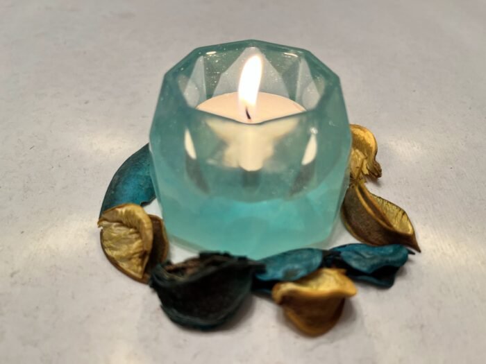 Misa Moonbeam T-lite Candle Rest (Small)- Turquoise blue