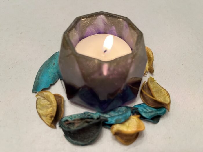 Misa Moonbeam T-lite Candle Rest (Small)- Mauve & Gold