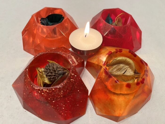 Misa Groovy Heart T-lite Candle Rest- Sunset pink - Image 2