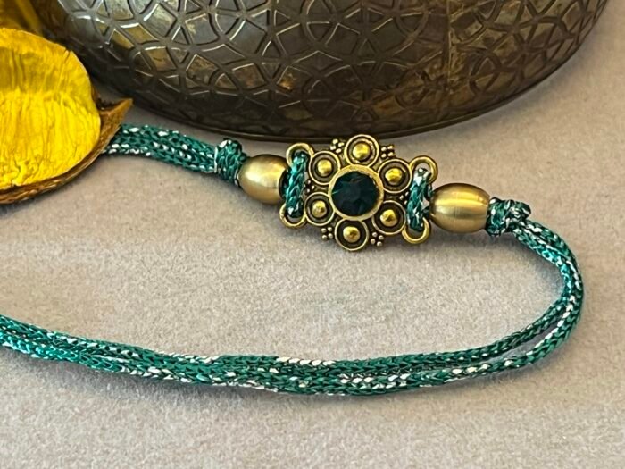 Misa Emerald Gold Rakhi - Image 2