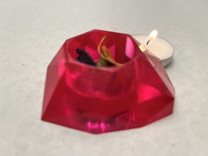 Misa Groovy Heart T-lite Candle Rest- Sunset pink