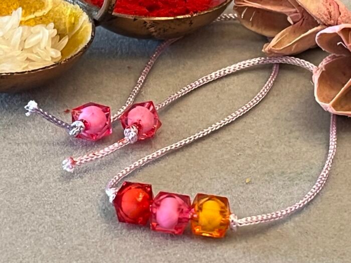 Misa Multicolour Transparent Beaded Rakhi - Image 3