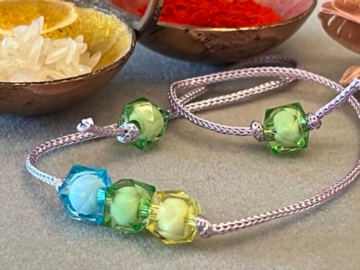 Misa Multicolour Transparent Beaded Rakhi - Image 4