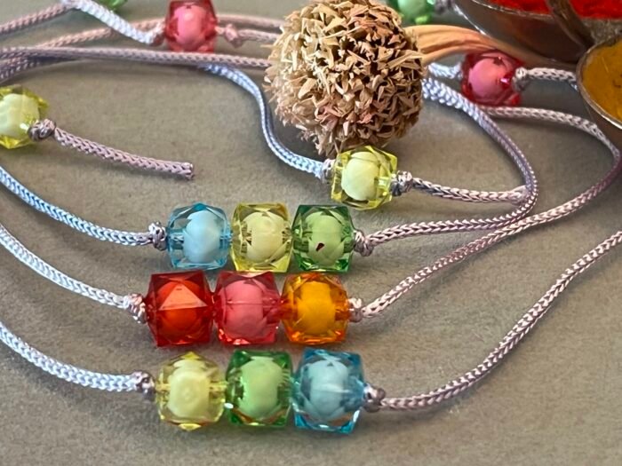 Misa Multicolour Transparent Beaded Rakhi