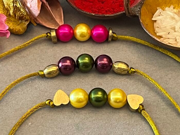 Misa Multicolour Metal Beaded Rakhi - Image 3