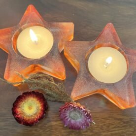 Misa Night Star T-lite Candle Rest- Fiery orange- Set of 2 4 IMG 4580 scaled 1