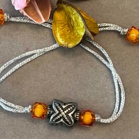 Misa Silver Oxidised Rhombus Bead Rakhi 3 IMG 4589 Original scaled 1
