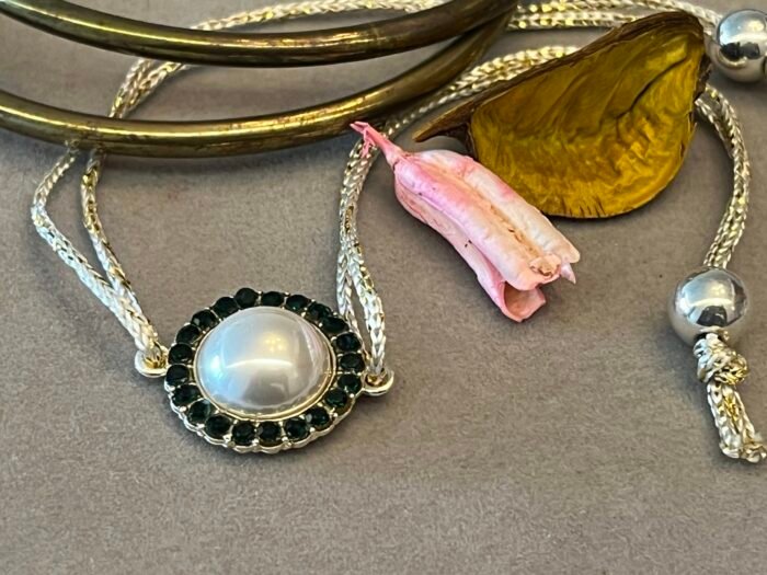 Misa Pearl & Green Stone Rakhi - Image 3