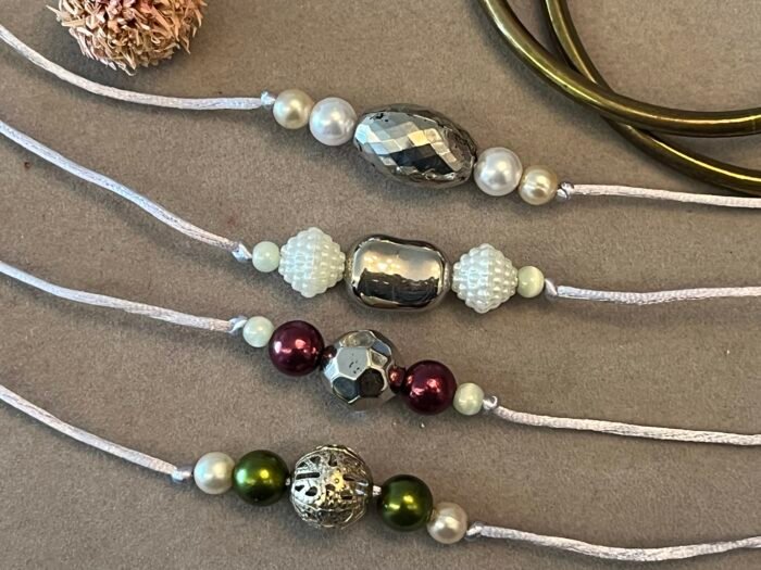 Misa Glitzy Metal Beaded Rakhi - Image 3