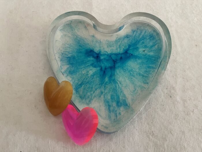 Misa Groovy Heart Trinket Dish- Blue