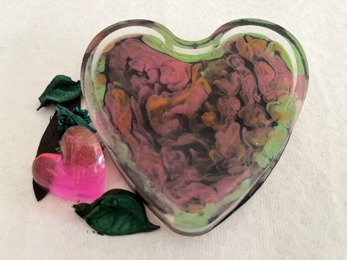 Misa Groovy Heart Trinket Dish- Black with Neon colours