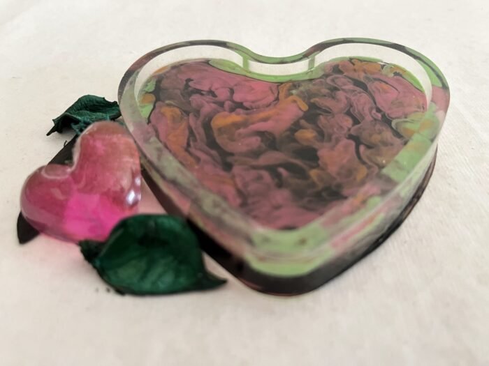 Misa Groovy Heart Trinket Dish- Black with Neon colours - Image 2
