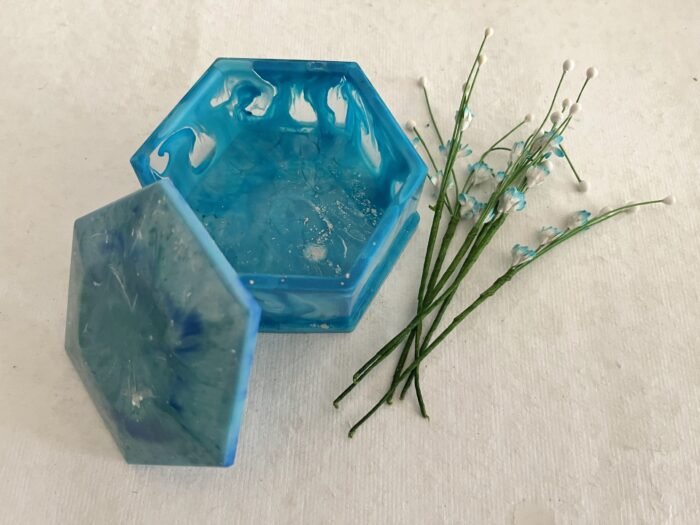 Misa Mandarin Trinket Box- Opaque Turquoise Blue