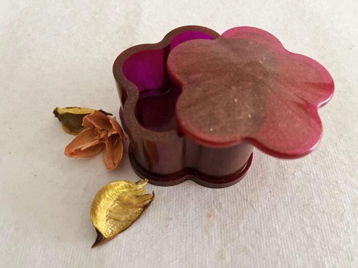 Misa Flora Trinket Box- Plum Red
