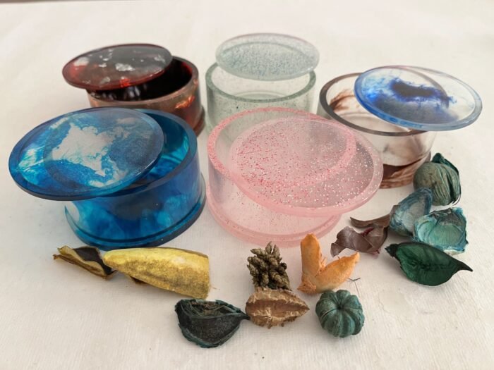 Misa Allium Trinket Box- Transparent Blue - Image 3
