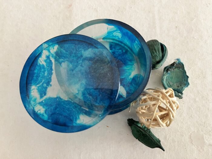 Misa Allium Trinket Box- Transparent Blue - Image 2