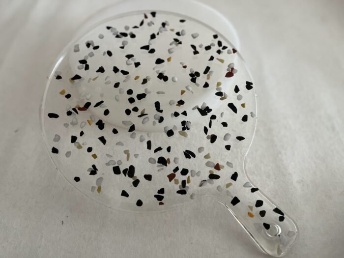 Misa Allium Serving Dish- Opaque White with Pebbles - Image 2