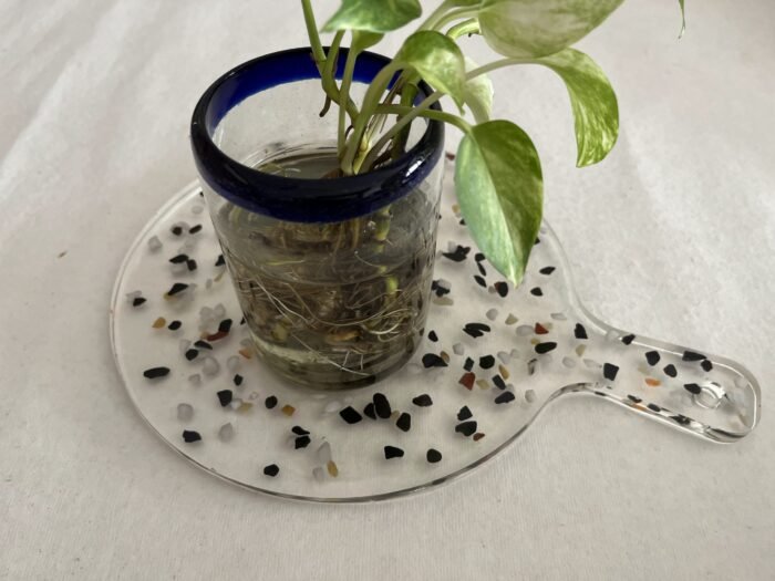 Misa Allium Serving Dish- Opaque White with Pebbles - Image 3