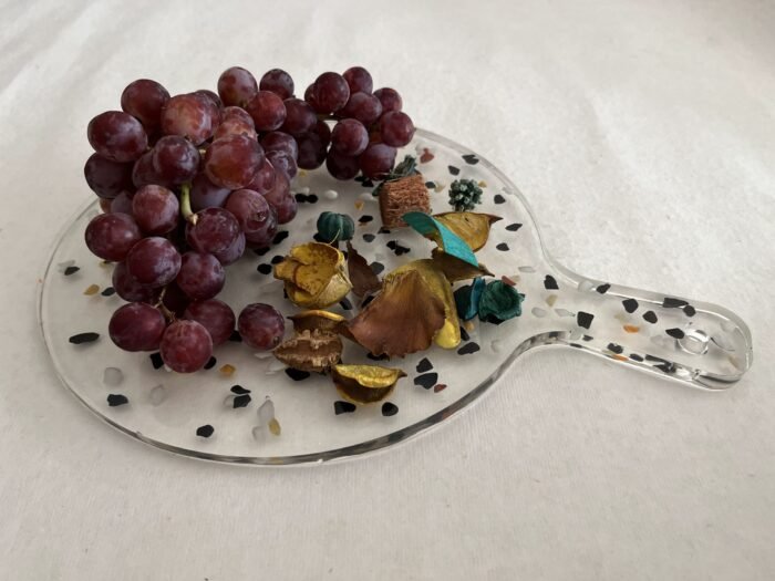Misa Allium Serving Dish- Opaque White with Pebbles