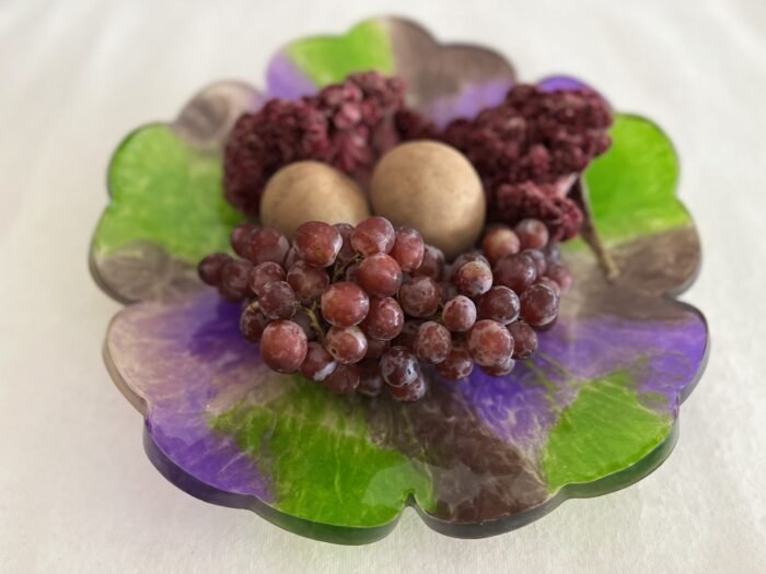Misa Floral Bowl- Burgundy, Violet & Green small