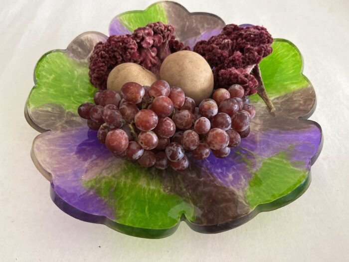 Misa Floral Bowl- Burgundy, Violet & Green small - Image 4