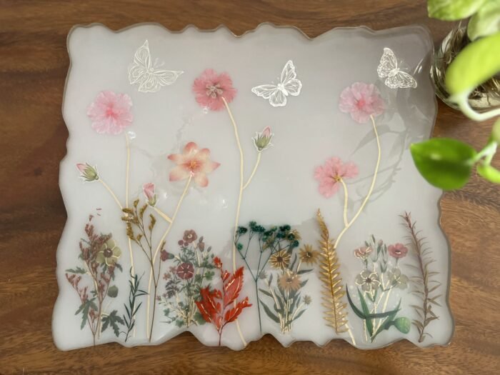 Misa Emerald Nest Place Tray- Opaque White with Flowers - Image 3
