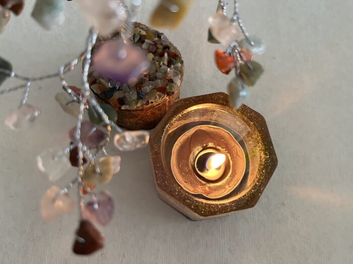 Misa Moonbeam T-lite Candle Rest (Medium)- Sparkling Gold - Image 2
