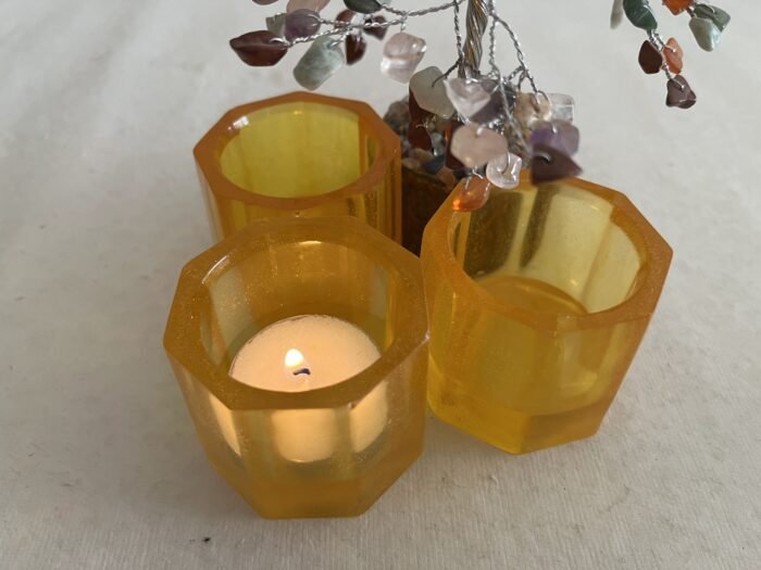 Misa Moonbeam T-lite Candle Rest (Medium)- Golden yellow