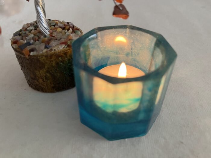 Misa Moonbeam T-lite Candle Rest (Medium)- Blue