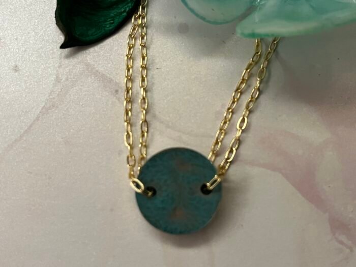 Necklace- Misa Allium Resin Pendant- Green