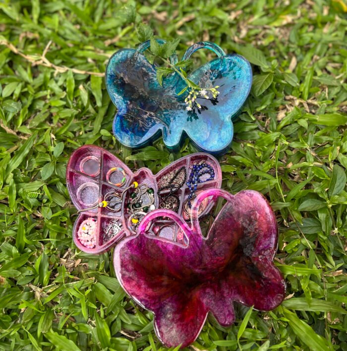 Misa Butterfly Trinket Box- Shimmery shades of Pink - Image 3