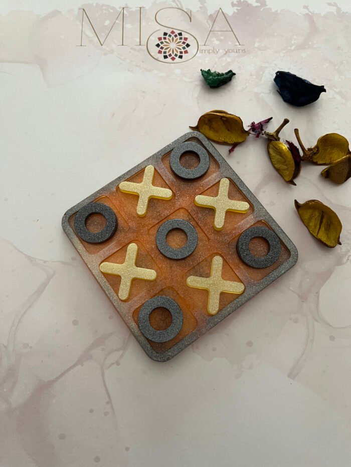 Misa Tic-Tac-Toe- Yellow Black Base, Yellow 'X', Black 'O'
