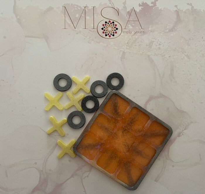 Misa Tic-Tac-Toe- Yellow Black Base, Yellow 'X', Black 'O' - Image 2