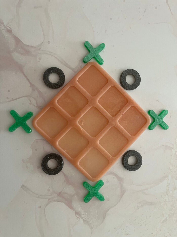 Misa Tic-Tac-Toe- Peach Base, Green 'X', Black 'O' - Image 2