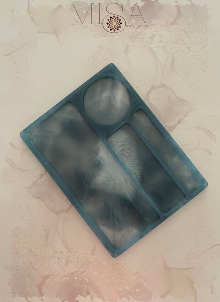 Misa Cornus Paint Palette- Blue grey, Paint wells
