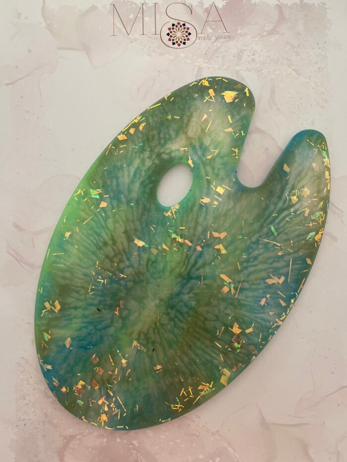 Misa Achillea Paint Palette Medium- Green blue, Iridescent strips